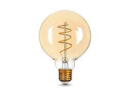 Лампа светодиодная филаментная Filament 6Вт G95 2400К тепл. бел. E27 360лм flexible golden GAUSS 105802007