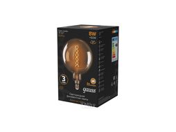 Лампа светодиодная филаментная Filament 8Вт G200 2400К тепл. бел. E27 620лм flexible golden GAUSS 154802008
