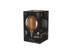 Лампа светодиодная филаментная Filament 8Вт G200 2400К тепл. бел. E27 620лм flexible golden GAUSS 154802008