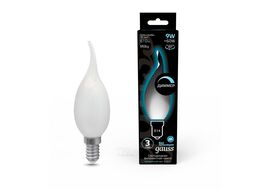 Лампа светодиодная филаментная Filament 9Вт свеча на ветру 4100К нейтр. бел. 610лм диммир. milky GAUSS 104201209-D