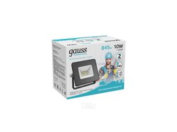 Прожектор светодиодный Elementary ДО 10Вт 4000К IP65 845лм 200-240В черн. GAUSS 613100210