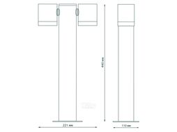 Светильник садово-парковый Sonata НТУ 35Вт GU10 IP54 170-240В 50Гц 90х70х470 ландшафтный столб GAUSS GD157