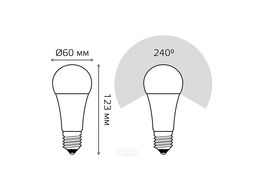 Лампа светодиодная Black 16Вт A60 6500К холод. бел. E27 1520лм GAUSS 102502316