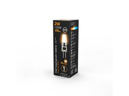Лампа светодиодная Black 2Вт капсульная 2700К тепл. бел. G4 190лм 220В силикон GAUSS 107707102