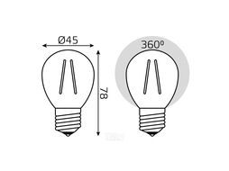 Лампа светодиодная филаментная Filament 13Вт Шар 4100К E27 1150лм GAUSS 105802213