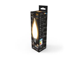 Лампа светодиодная филаментная Filament 5Вт свеча на ветру 2700К тепл. бел. 420лм milky GAUSS 104201105
