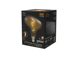 Лампа светодиодная филаментная Filament 6Вт FD180 2400К тепл. бел. E27 240лм flexible gray GAUSS 165802008