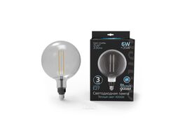 Лампа светодиодная филаментная Vintage Filament Straight 6Вт G200 4000К нейтр. бел. E27 330лм 200х283мм Gray GAUSS 154802205