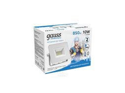Прожектор светодиодный Elementary ДО 10Вт 6500К IP65 850лм 200-240В бел. GAUSS 613120310