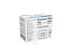 Прожектор светодиодный Elementary ДО 10Вт 6500К IP65 850лм 200-240В бел. GAUSS 613120310