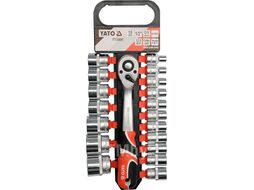 Набор инструмента 1/2" (19пр.) CrV Yato (пластиковый держатель) YT-38681