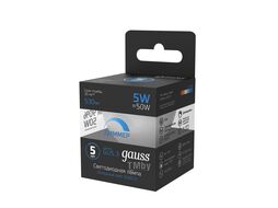 Лампа светодиодная Black 5Вт MR16 6500К холод. бел. GU5.3 530лм диммир. GAUSS 101505305-D