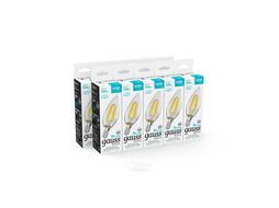 Лампа светодиодная филаментная Basic Filament 4.5Вт свеча 4100К нейтр. бел. E14 420лм GAUSS 1031215