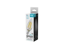 Лампа светодиодная филаментная Basic Filament 4.5Вт свеча 4100К нейтр. бел. E14 420лм GAUSS 1031215