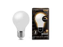Лампа светодиодная филаментная Filament 10Вт A60 2700К тепл. бел. E27 820лм диммир. milky GAUSS 102202110-D