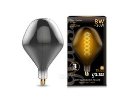 Лампа светодиодная филаментная Filament 8Вт SD160 2400К тепл. бел. E27 300лм flexible gray GAUSS 163802008