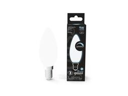 Лампа светодиодная филаментная Filament 9Вт свеча 4100К нейтр. бел. 610лм диммир. milky GAUSS 103201209-D