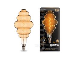 Лампа светодиодная филаментная Filament Honeycomb 6Вт 2400К тепл. бел. E27 420лм flexible golden GAUSS 158802006