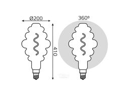 Лампа светодиодная филаментная Filament Honeycomb 6Вт 2400К тепл. бел. E27 420лм flexible golden GAUSS 158802006