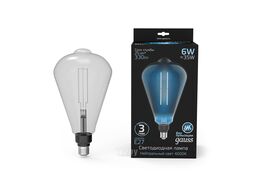 Лампа светодиодная филаментная Vintage Filament Straight 6Вт ST164 4000К нейтр. бел. E27 330лм 164х297мм Gray GAUSS 157802205