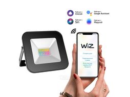 Прожектор светодиодный умный Smart Home ДО 10Вт 3000-6500К IP65 5700лм 200-240В RGBW измен. цвет. темпер.+диммир. управление голосом/смартфоном по Wi-Fi черн. GAUSS 3550132
