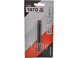 Биты TORX sec. T15, T27 1/4"х100мм (2шт) S2 HRC58-62 Yato YT-0491