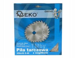 Диск пильный с напаянными зубцами из твердых сплавов 250х32х40T Geko G00145