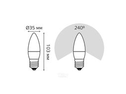 Лампа светодиодная Elementary 12Вт свеча 4100К нейтр. бел. E27 950лм GAUSS 30222