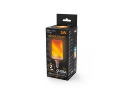 Лампа светодиодная Flame 5Вт T65 1500К тепл. бел. E14 20-80лм эмитация горящего пламени GAUSS 157401105