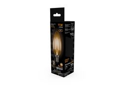 Лампа светодиодная филаментная Filament 11Вт свеча 2700К тепл. бел. E14 810лм GAUSS 103801111