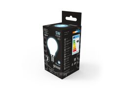 Лампа светодиодная филаментная Filament 5Вт шар 4100К нейтр. бел. E14 450лм milky GAUSS 105201205