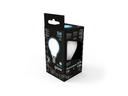 Лампа светодиодная филаментная Filament 5Вт шар 4100К нейтр. бел. E14 450лм milky GAUSS 105201205