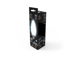 Лампа светодиодная филаментная Filament 9Вт свеча 4100К нейтр. бел. 610лм milky GAUSS 103201209