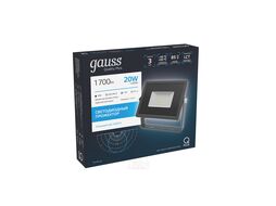 Прожектор светодиодный Qplus ДО 20Вт 6500К IP65 1700лм 200-240В графит. GAUSS 690511320