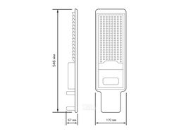 Светильник светодиодный Avenue ДКУ 100Вт 5000К IP65 10000лм 190-250В 420х160х57мм уличный КСС Д GAUSS 629536300