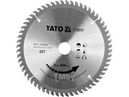 Диск пильный с напаянными зубцами из твердых сплавов 160/20 60T Yato YT-60581