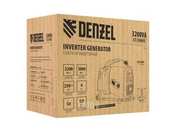 Генератор инверторный GT-3200iSE, 3,2 кВт, 230 В, бак 6 л, закрытый корпус, электростартер Denzel 94703