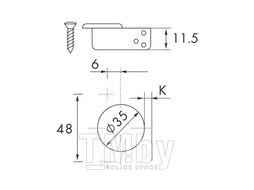 Петля с амортизатором 165, накладная WURTH 0683138020