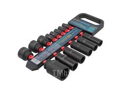 Набор головок ударных комбинированный 14пр., 1/2'' (короткие: 10, 12-15, 27, 30, 32мм, глубокие: 17, 19, 21, 22, 24, 36мм), на пластиковом держателе ILOforce IF-4149MPB