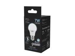 Лампа светодиодная Black 7Вт A60 грушевидная 4100К нейтр. бел. E27 710лм GAUSS 102502207
