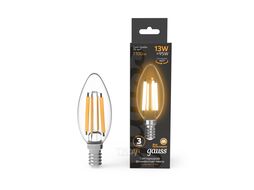 Лампа светодиодная филаментная Filament 13Вт Свеча 2700К E14 1100лм GAUSS 103801113