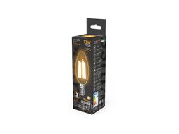 Лампа светодиодная филаментная Filament 13Вт Свеча 2700К E14 1100лм GAUSS 103801113