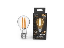 Лампа светодиодная филаментная Filament 30Вт А70 2700К E27 3000лм GAUSS 102902130