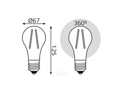 Лампа светодиодная филаментная Filament 30Вт А70 2700К E27 3000лм GAUSS 102902130