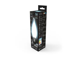 Лампа светодиодная филаментная Filament 5Вт свеча на ветру 4100К нейтр. бел. 450лм milky GAUSS 104201205