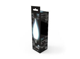 Лампа светодиодная филаментная Filament 5Вт свеча на ветру 4100К нейтр. бел. 450лм milky GAUSS 104201205