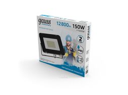 Прожектор светодиодный Elementary ДО 150Вт 6500К IP65 12800лм 175-265В черн. GAUSS 691511150