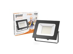 Прожектор светодиодный Elementary ДО 70Вт 3000К IP65 7150лм 175-265В черн. GAUSS 613527170