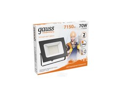 Прожектор светодиодный Elementary ДО 70Вт 3000К IP65 7150лм 175-265В черн. GAUSS 613527170