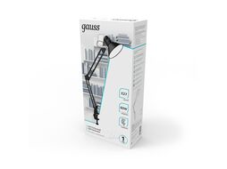 Светильник 60Вт E27 220-240В настольный струбцина черн. GAUSS GT0012